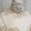 Wedding assesories, unique wedding ragged cotton , lace , choker with pearls,handmade, one of a kind, unique, bridal choker by RAWRAGSbyPK steampunk buy now online