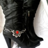 Red Rhinestone Boot Chains Flower Boot Jewelry BoHo Boot Jewelry Foot Jewelry Boot Bracelets by AnkletAllure steampunk buy now online