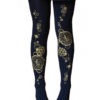 Steampunk Custom Printed Clock Gears Tattoo Tights! Vintage Spandex Footed Seamless Leggings Opaque Steam Punk Black & Gold Astrological by VictorianFoundry steampunk buy now online
