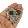 Steampunk Pendant, Polymer Clay Heart, Steampunk Necklace, Love Necklace, Steampunk Jewelry, Love Jewelry, Clay Heart, Victorian Steampunk by GizPins steampunk buy now online