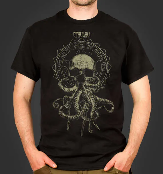 Cthulhu Cultist - A Call of Cthulhu inspired Men's horror themed t-shirt, screen printed by hand by GrumpyGeeks steampunk buy now online