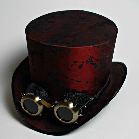 Complect of Steam Punk Tophat and Goggles Wedding Top Hat Victorian Top Hat Mens Hats Womens Hats Steam Punk Hat Cosplay Personalized Hat by SteampunkHatMaker steampunk buy now online