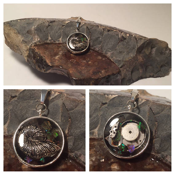 25mm Ammonite, Steampunk Style Pendant by PureStephanie steampunk buy now online