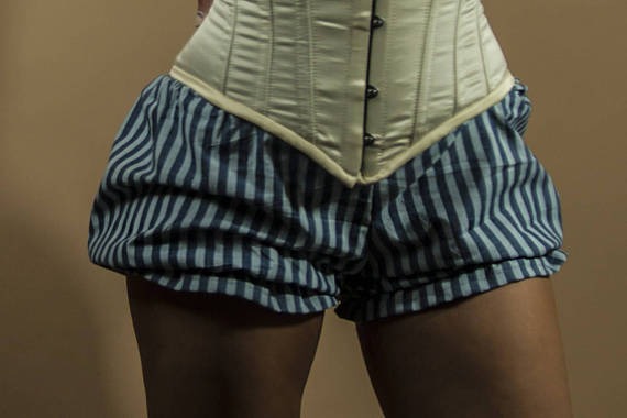 Custom Stripe Mini Micro Bloomers - Blue - Made to Order by XXXavia steampunk buy now online