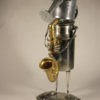 Bill the sax player,recycled art,upcycled sculpture,junk art by IgalUpcycledCreation steampunk buy now online