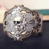 Gareth No.2-- Man/unisex gothic skull sturdy brass cuff/bangle by UpBrass steampunk buy now online