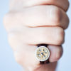Coin Headed Leather Ring-Steampunk Jewelry-Unique-Urban-Craft-Gal Barash-MJ by galbarash steampunk buy now online