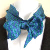Victorian Bow Tie in Patterned Blue Silk by storiadiversa steampunk buy now online