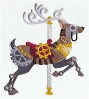 Steampunk Carousel Deer Embroidered Flour Sack Hand/Dish Towel by EmbroideryEverywhere steampunk buy now online