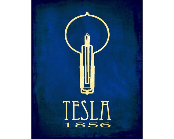 Science Art Print 11x14 - Nikola Tesla Art Poster, Steampunk Art, Rock Star Scientist, Physics Art, School Art Poster, Light Bulb Geek Art by meganlee steampunk buy now online