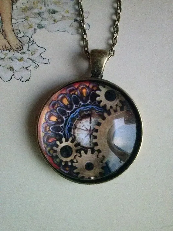 Steampunk Compass Photo Cogs Steampunk Jewelry Steampunk Necklace Steampunk Gears Mechanical Cogs by hotarunoyoru steampunk buy now online