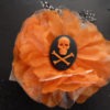 DARLING handmade lace large flower barette with a skull and crossbones cameo center by APaintedLadyVintage steampunk buy now online
