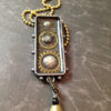 Studded Gunmetal Steampunk Necklace with Gears and Dangle by DreaminSteam steampunk buy now online
