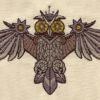 Clockwork Owl Embroidered Cotton Kitchen Towel, Steam Punk Towel by remimartin steampunk buy now online
