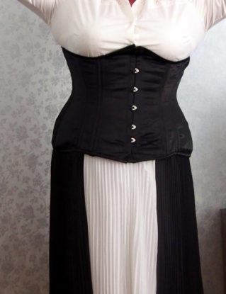 Real double row steel boned underbust corset from satin. Real waist training corset for tight lacing. Plus size, underwear, wedding corset by Corsettery steampunk buy now online