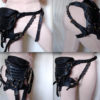 HQ VEGAN Pleather Black and Camel Hip Bag with Detachable Leg Harness by ElvenStarMagick steampunk buy now online