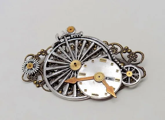 Steampunk jewelry. Steampunk bicycle brooch. by slotzkin steampunk buy now online