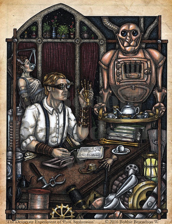 Professor Sephronius Steampunk Art Prints by metallicvisions steampunk buy now online