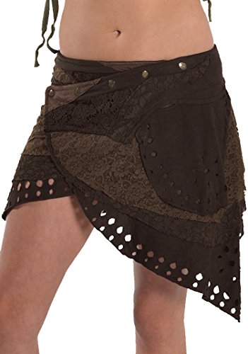 STEAMPUNK SKIRT, PSYTRANCE MINISKIRT, GEKKO SKIRT, PIXIE SKIRT (brown) steampunk buy now online