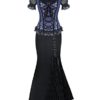 Burvogue Women's Gothic Steampunk Corset Dress Costume (X-Large, P-20044-BLUE) steampunk buy now online