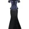 Burvogue Women's Gothic Steampunk Corset Dress Costume (X-Large, P-20044-BLUE) steampunk buy now online