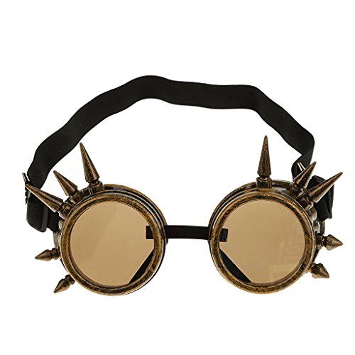 Vintage Gothic Steampunk Goggles Cosplay Photo Props Fancy Dress Costume SunGlasses - Brass steampunk buy now online