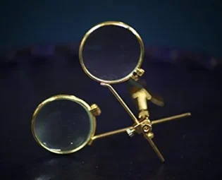 Steampunk,Sci Fi, Gothic, Whitby, Dark Victorian, Dark Edwardian, BRASS EFFECT DOUBLE LOUPE GLASSES steampunk buy now online