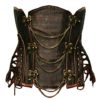 BSLINGERIE® Gothic Punk Steel Boned Faux Leather Underbust Waist Cincher Corset (M- UK 10-12, Classic Brown) steampunk buy now online