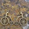 Penny Farthing Steampunk Earrings Bronze Colour on Hooks 3cm drop steampunk buy now online