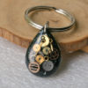 Black Steampunk Resin Keyring, Resin Keychain , Steampunk Keychain from watch parts by Olisava steampunk buy now online