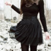 Black lace skirt / Lace applique skirt / Lace belt lolita skirt / Tulle lace skirt / Luxury Gothic skirt / Black Skirt by APetersoneClothing steampunk buy now online