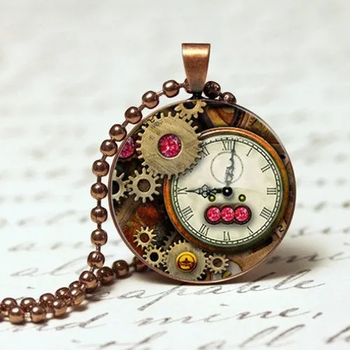 Steampunk clock movements pendant necklace by MyHandMadeThis steampunk buy now online