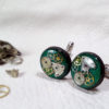 Deep Green wooden cufflinks, Steampunk wood cufflinks ,Wooden cufflinks, Steampunk jewelry,Wedding , Resin cuffinks,Resin wood cufflinks by ByEmilyRay steampunk buy now online