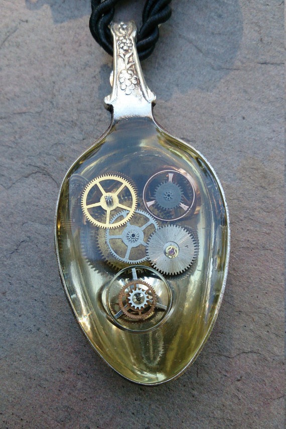 vintage EPNS teaspoon pendant by TimeTideArtWear steampunk buy now online