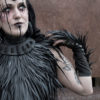 Rubber Feather Leather Gloves/Cuffs by NiKiNGA steampunk buy now online