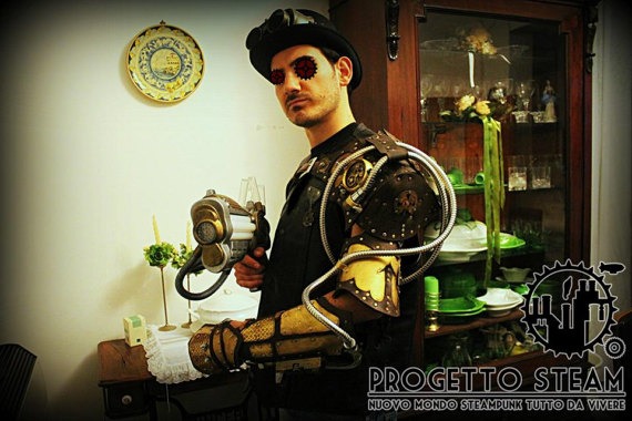 Steampunk Fantasy Medieval Vampire armor arm Cosplay by ProgettoSteam steampunk buy now online