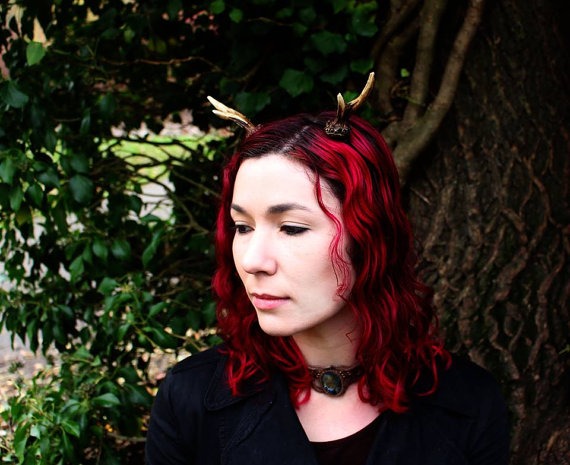 Mini Deer Faun Antlers headband by HysteriaMachine steampunk buy now online