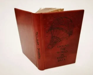 Jules Verne - Around The World in Eighty Days - Leather Book - Air Balloon by RilegatoaMano steampunk buy now online