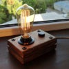 Edison Lamp,Industrial lamp, Steampunk lamp,Wooden Edison Lamp.Retro Edison lamp with dimmer for smooth brightness control by MasterWoodUA steampunk buy now online