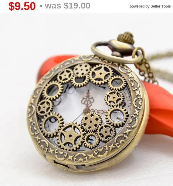 1 Pocket Watch Steampunk Pocket Watch Wedding Party Gifts Groomsmen Gift -C006 by CraftSupprise steampunk buy now online