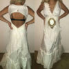Upcycled couture Steampunk wedding gown size small 2-4 cream color by Dirtydishbydesigns steampunk buy now online