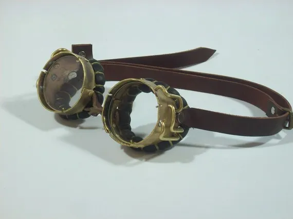 Brass Steampunk Goggles Mad Scientist Jules Verne Neo Victorian Steam Punk by BrazenDevice steampunk buy now online
