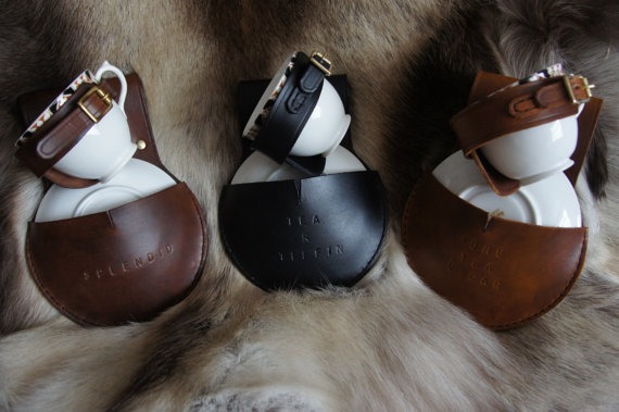 Leather Tea cup and Saucer Holster by JacklynHyde steampunk buy now online