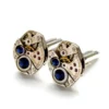 Steampunk Cufflinks SAPPHIRE BLUE Gold Silver SOLDERED Steampunk Vintage Watch Cufflinks Steampunk Wedding Jewelry by Victorian Curiosities by VictorianCuriosities steampunk buy now online