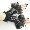 gray fingerless gloves wrist warmers gothic burlesque vintage bohemian style, womens evening gloves, dancing glove, goth steampunk 0300K by FashionForWomen steampunk buy now online