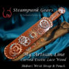 Steampunk Gears, Select Exotic Lace Wood, includes Gear embroidered Pouch & Shibari wrist strap. by OurBDSMcreations steampunk buy now online