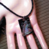Atlantas Pendant series - STAIRWAY- Genuine Metallic Bismuth Sculptured Crystal on black acrillic Necklace Ln797, Men, Woman, Teens, by Lynn steampunk buy now online