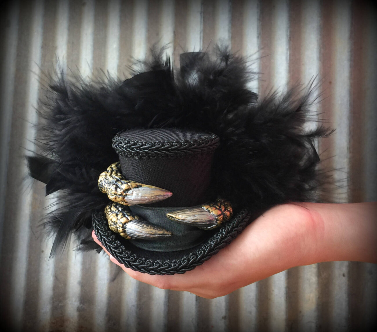 Dragon Micro Mini Top Hat, Alice in Wonderland, Mad hatter hat, Dragon Claw Mini Top hat, Mad Tea Party hat, Faux Leather Mini Top Hat steampunk buy now online