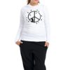 Peace Hoodie T-Shirt Woman Long Sleeve printed Fairy by 3Elfen, Girls Longsleeve Hoodie - Hippie Yoga Clothing - white black M steampunk buy now online