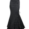 Burvogue Women's Retro Dancing Gypsy Long Skirt Vintage Dress (X-Large, black) steampunk buy now online